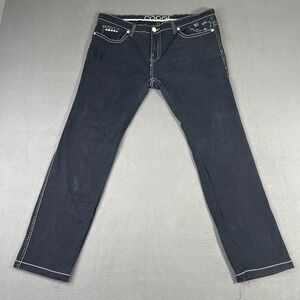 Coogi Jeans Mens Size 22 (Act 37x29) Black Hip Hop Skater Embroidered 90s‎ Y2k